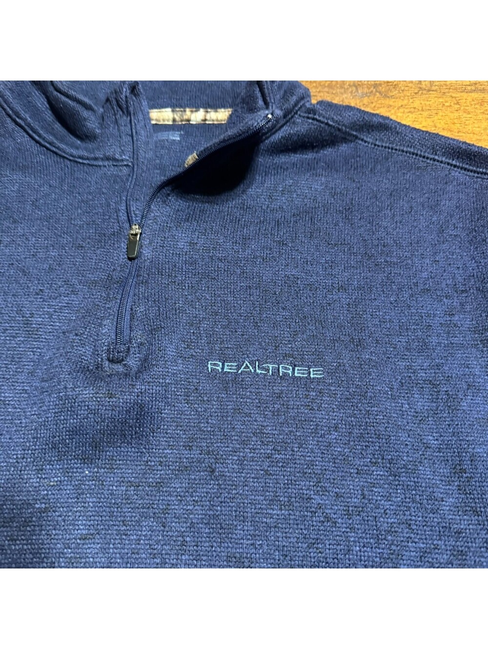 Realtree 1/4 Zip Fleece Pullover Sweatshirt Blue Men’s XL Mock Neck Solid - Picture 6 of 8